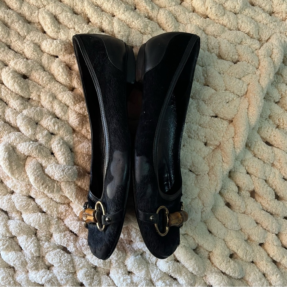 Gucci Bamboo Horsebit Pony Hair Loafer Flats - Picture 3 of 7